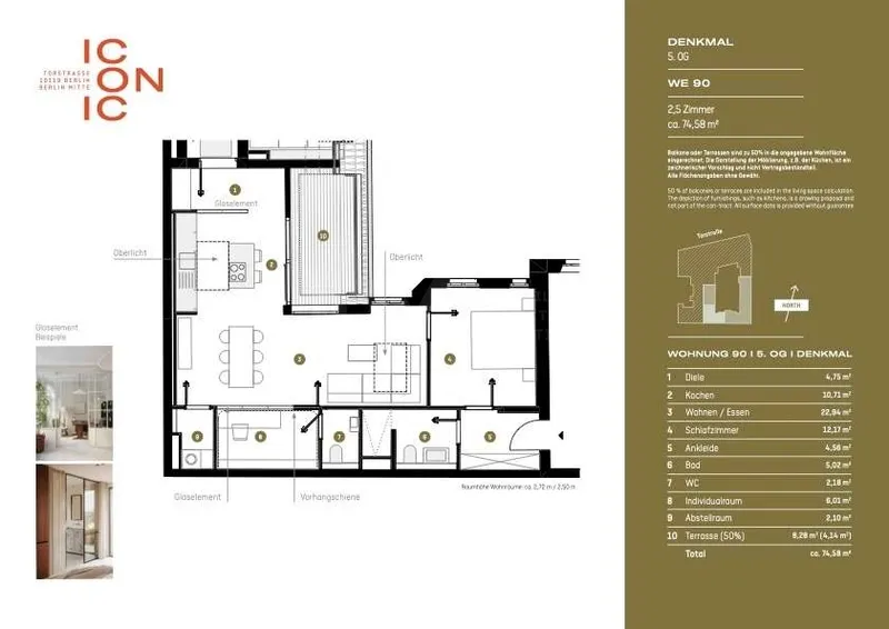 Denkmal trifft Neubauqualität: Penthouse-Etage mit Liftlanding und Oberlichtern in Mitte — photo 1